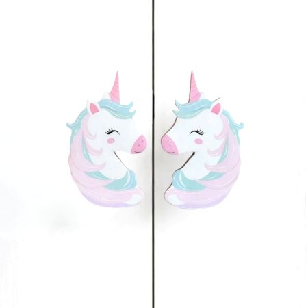 Handcrafted Acacia Wood Magic Mane Unicorn Handle Pair